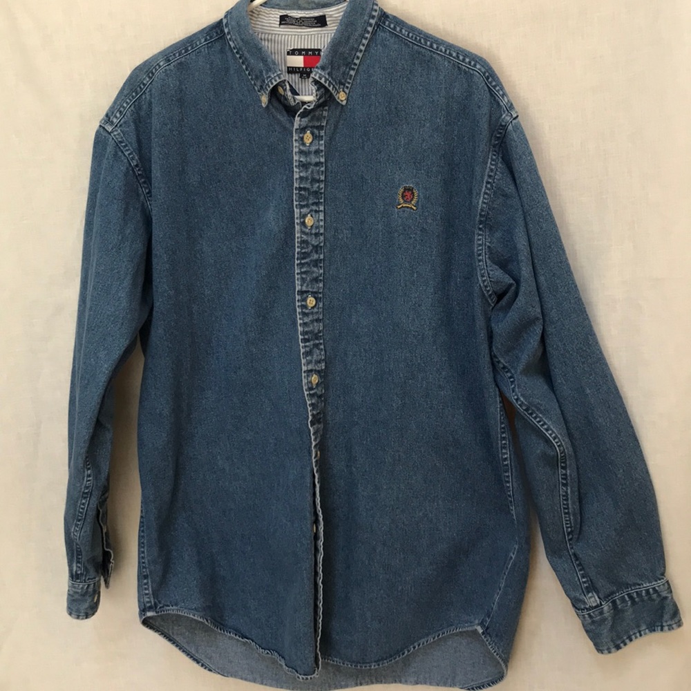 Tommy Hilfiger Denim Jean Vintage Button Up Shirt